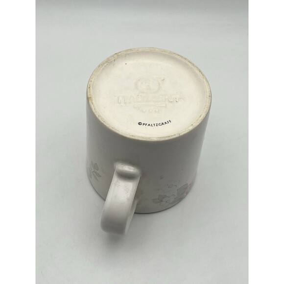Vintage Pfaltzgraff WYNDHAM USA by 4 MUGS CUPS 8 Oz  Floral White Stoneware USA - Picture 4 of 6